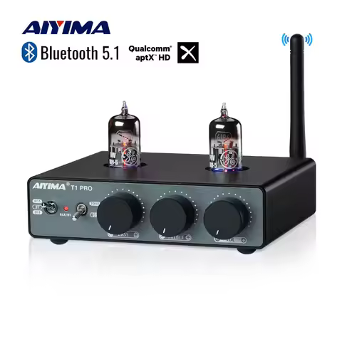 AIYIMA T1 PRO Vacuum Tube Preamplifier Amplifiers Home Audio RCA Bluetooth Input Bass Treble Control