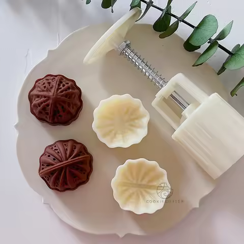 2Pcs/Set 50g Walnut Mooncake Mould Mid Autumn Festival Blessing Pastry Mould Sugarcraft Cookie Stamp