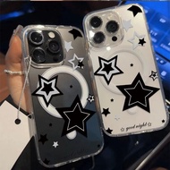 Ins Style Star Magnetic Case Compatible with iPhone 16/15 Pro Max/14 Phone Case 12 Pro Max/11 Pro/13