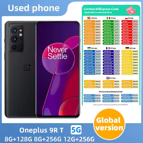 OnePlus 9RT 9R T 5G Global Rom Multi-language 8GB 128GB 120Hz 6.62 inches AMOLED 65 Warp Charging us