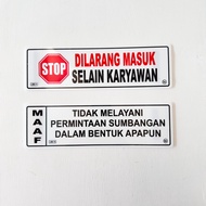 ACRYLIC SIGN SIGN ACRYLIC SIGN/ BEWARE OF GLASS ACRYLIC PLEASE CONTRIBUTIONS