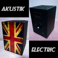 Electric cajon kajon kahon drumbox premium electric acoustic cajon with leather coating
