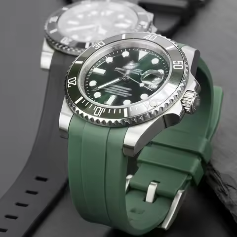 Curved End Silicone Strap for Omega X Swatch Joint MoonSwatch Rubber Waterproof Sport Watch Band for