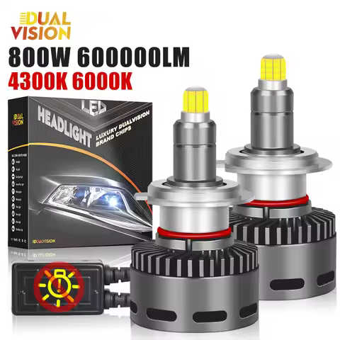 360 H7 LED 600000LM 800W Car Headlight H11 H1 H8 D2S 9005 HB3 9006 HB4 9012 HIR2 Fog Lamp 4300K 6000