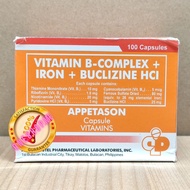 APPETASON Vitamin B-Complex + Iron + Buclizine HCI 100 Capsules