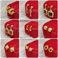 US 10K GOLD EARRINGS 10K US FANCY GOLD HYPOALLERGENIC STUD EARRINGS(64-69)