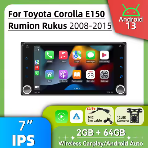 Car Radio 7" Stereo 2Din Android Multimedia Screen for Toyota Corolla E150 Rumion Rukus 2008-2015 Ca