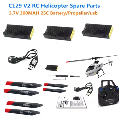 C129 V2 RC Helicopter spare parts 3.7V 300MAH Battery/Main Blades/USB C129V2 Battery C129 V2 Helicop