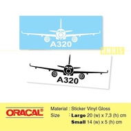 MB626 Sticker Pesawat Airbus 320, Sticker A320 Airplane, Airbus A320