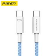 PISEN (CC12) Type C to Type C Fast Charging Cable 100W สายไนลอนถัก 1M-2M สำหรับโทรศัพท์รุ่นต่างๆ