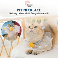 Kalung Leher Motif Bunga Matahari Untuk Anjing Kucing - Pet Necklace - Kalung Collar Hewan Peliharaan Bahan Lace - Syal Kerah Kalung Kucing Anjing - Aksesoris Leher Anabul