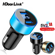 [Value Choice] HdoorLink 3.1A USB Car Charger 2 Ports LED Display Fast Charging Universal Micro Type
