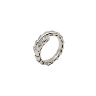 BVLGARI 18K白金鑽石白金Serpenti蛇戒頭尾鑽54-56