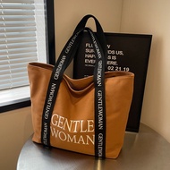 T Thai Influencer ins Fashionable Portable Tote Bag Female New Style GW Letter Canvas Print Class Co