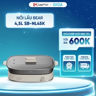 Nồi lẩu Bear 45L SB-NL45K - 2 lòng nồi nấu - Điều khiển núm vặn dễ dàng
