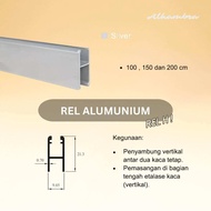 Rell Aluminium Etalase Showcase U M H  Rel Kolong Dapur  Etalase Kaca Aluminium - 100 150 200 cm