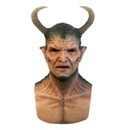NEW Horror Devil Latex Mask Belial Cosplay Beast Horns IKARI THE DEMON Helmet Performance Carnival P