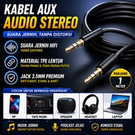 Kabel AUX Audio Stereo 3.5mm HiFi 1 Meter Jack Male to Male Suara Jernih Tanpa Distorsi Sambung HP k