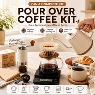 5PCS Pour Over Coffee Set Coffee Dripper Manual Brew Coffee Maker Kit Premium Gift Box For Coffee Lo