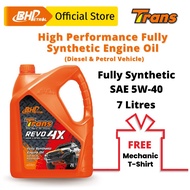 BHP Trans Revo 4X SAE 5W40 Fully Synthetic Engine Oil (7L) API SN/CF ACEA A3/B4 (FOC Mechanic T-shirt)