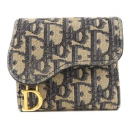 Dior 帆布Saddle Wallet金扣錢包