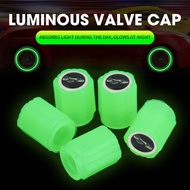 【AtotheR】4ชิ้น/เซ็ต Universal Luminous Valve Cap Dust-Proof Tyres Wheel Car Wheel LED Light Glowing Tyre Stem Covers Applicable Car Motorcycle Bike.ซื้อทันทีเพิ่มลงในรถเข็น