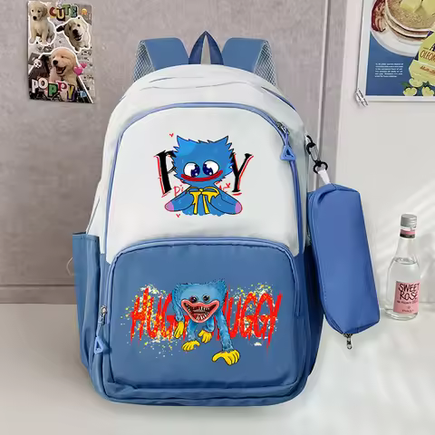 Poppy's Playtime Backpacks with Pencil Bag Set Game Huggy Wuggy Schoolbag Anime Cartoon School Bookb