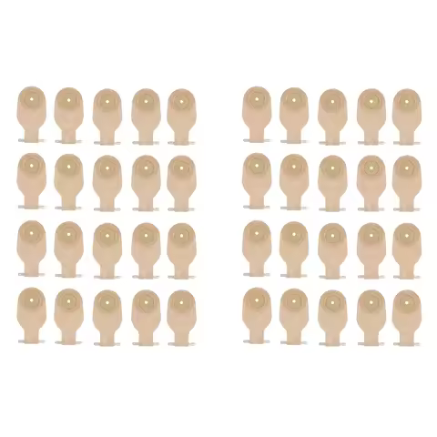 40Pcs Ostomy Bags Drainable Pouches For Colostomy Ileostomy Stoma Care 20-60Mm Drain Valve Colostomy