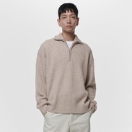 Musinsa Standard Men's Half Zip Up Knit Sweater – Relaxed Ribbed Half Zip Up Knit - MMBWC605