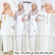 🔥(SIZE XS-5XL) TEMA BAJU KURUNG OFF WHITE / PUTIH | KURUNG RIAU MODEN PLAIN RAYA 2026 KAHWIN TUNANG 