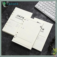 TAMAKO Binder Inner Page, Loose Leaf Refill Page A5 Notebook,  Daily Planner Perforated Sheets Agend