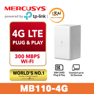 Mercusys🔥UNLIMITED🔥Mod Modem MB112-4G 300Mbps Wireless N 4G LTE Plug and Play Router (Powered by TP-