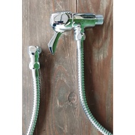 DOE - QT71 - Hand Bidet c/w 4" Flexible Hose, Wall Backet & Brass Nozzle, Coral Handle