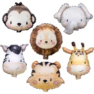 6pcs/Pack Safari Animal Foil Balloons Jungle Animal Lion Monkey Ballon Wildlife Party Zebra Ballons