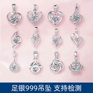 Sterling Silver999Women's pendant, light luxury niche high-end feel, pure silver four-leaf clover si