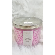 💯Original 3-wick candles Rose Water &amp; Ivy Bath and Body Works 💓