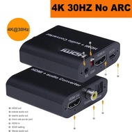 WAMJK HDMI Audio Extractor 5.1 CH 4K 30Hz HDMI to HDMI + Optical Toslink SPDIF + 3.5mm AUX Stereo Au