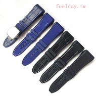 Substitute Frank Muller V45 Genuine Leather Watch Strap Male FM Frank Muller Silicone Wristband Waterproof Butterfly Buckle 28mm