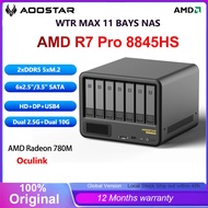 AOOSTAR WTR MAX AMD R7 Pro 8845HS 11 Bays NAS Mini PC 2xDDR5 5xM.2 6xSATA Dual 2.5G LAN Oculink PC