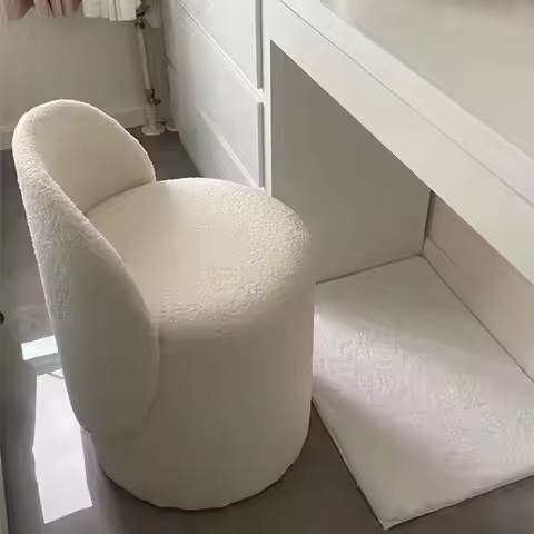 Nordic Designer Leisure Shoe Changing Stools Living Room Furniture Fabric Backrest Ottomans Light Lu