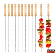 10 Pcs Set BBQ Skewer Stainless Steel BBQ Sticks