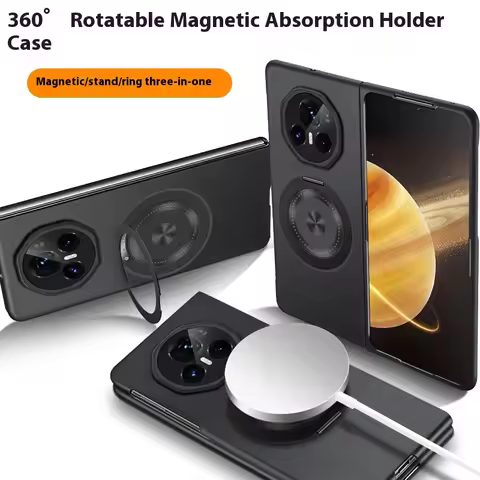 For Honor Magic V3 Case Luxury Flip Metallic Paint 360° Rotating Bracket Cover For Honor Magic V3 V2