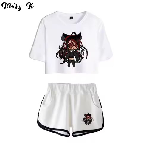 2020 Gacha Life Women Two Piece Set Shorts+lovely T-shirt Harajuku Summer Streetwear Girl Fashion ca