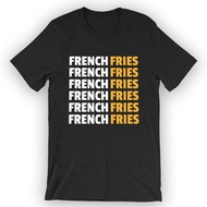 Unisex French Fries Repeat T-Shirt Funny French Fries Design