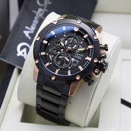 jam tangan alexandre christie ac 6564 rantai pria black rose gold