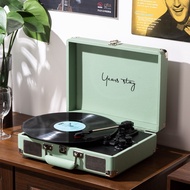 Vintage vinyl record player, record player gift, record player with leather case, vinyl record playe