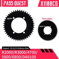 PASS QUEST X110BCD AERO Narrow Wide Chainring for R3000/4700/5800/6800/DA9000 Chainwheel BLACK grave