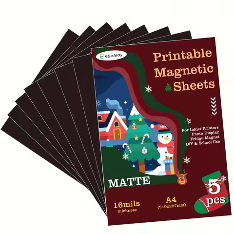 Christmas A4 Size 5 Sheet Printable Magnet Sheets Flexible Magnetic Inkjet Printing MATTE Photo Pape