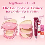 Glad2Glow Daily Makeup Set | Brightening Lip Serum+Blurring Powder Foundation+Cover Cushion High Cov