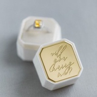 八角形絲絨戒指盒 - OCTAGON PETITE - 手工復古婚禮求婚訂婚